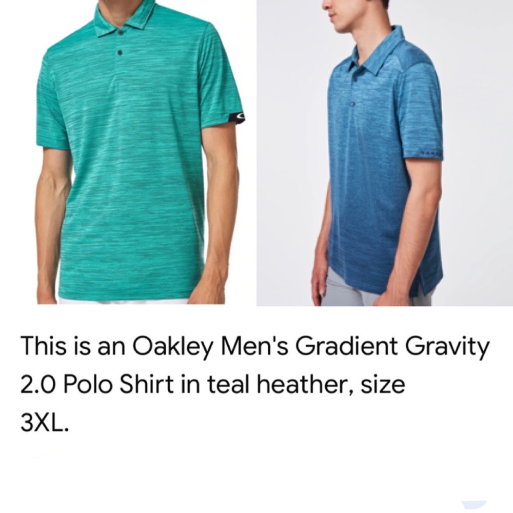 Oakley Men's gradient gravity 2.0 Teal Golf Polo Shirt